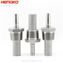 Pedra de aeração 0,5 2 mícrons aço inoxidável Home Difusão Stone 1/2 &quot;NPT Stone de carbonatação 1/4&quot; Barb